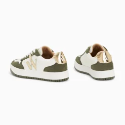 Baskets Monogramme Calie Blanc Et Kaki