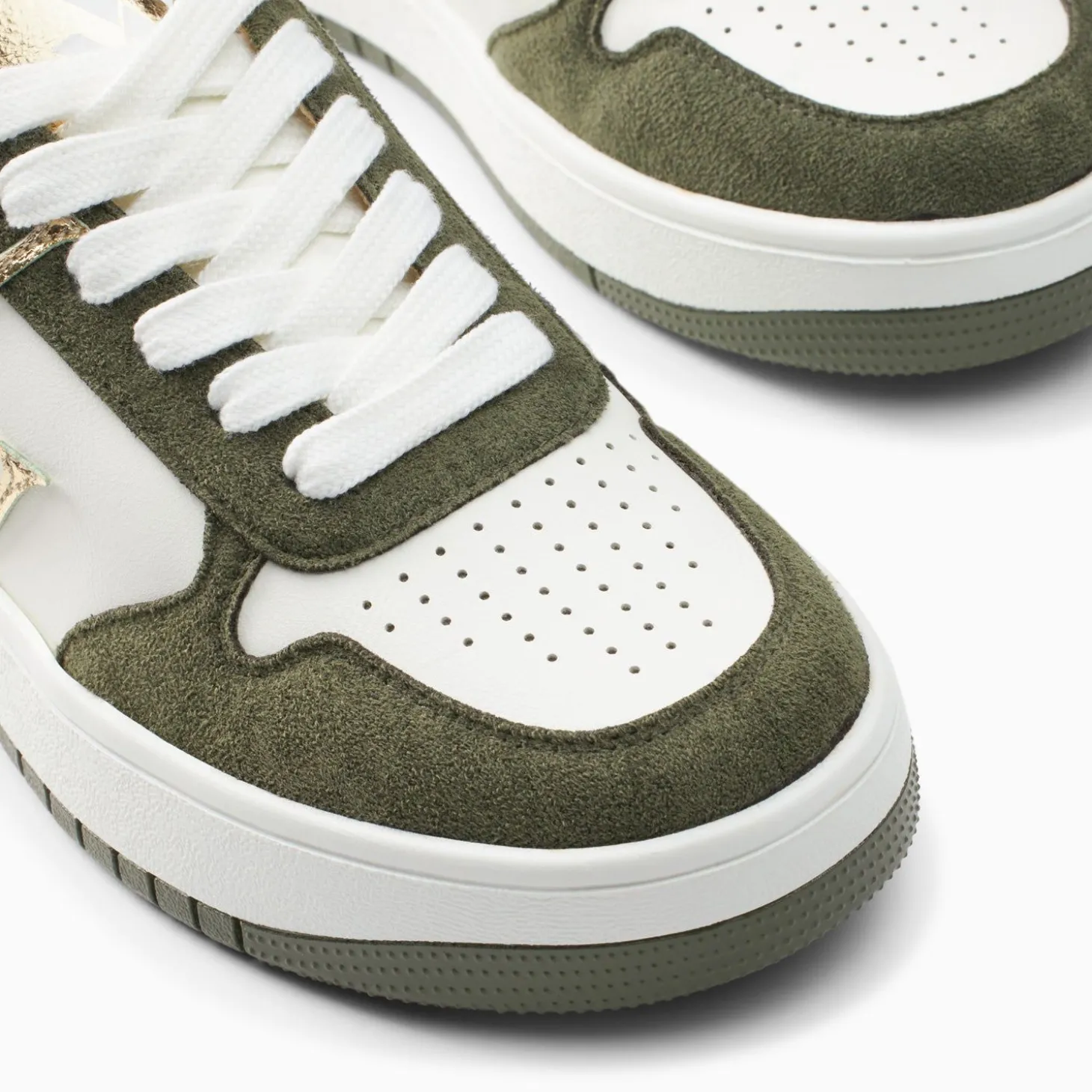 Baskets Monogramme Calie Blanc Et Kaki