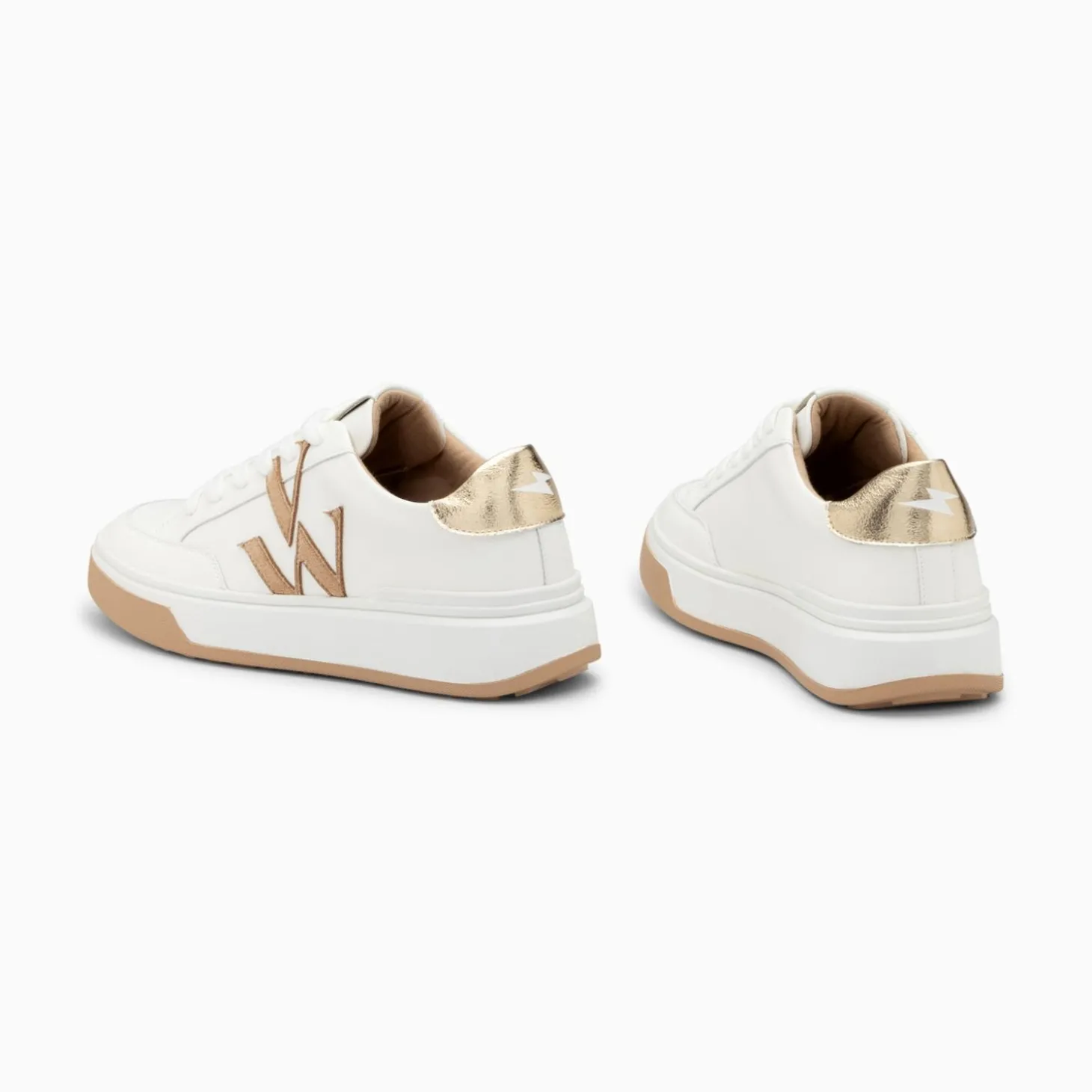 Baskets Monogramme Candice Blanc Et Beige