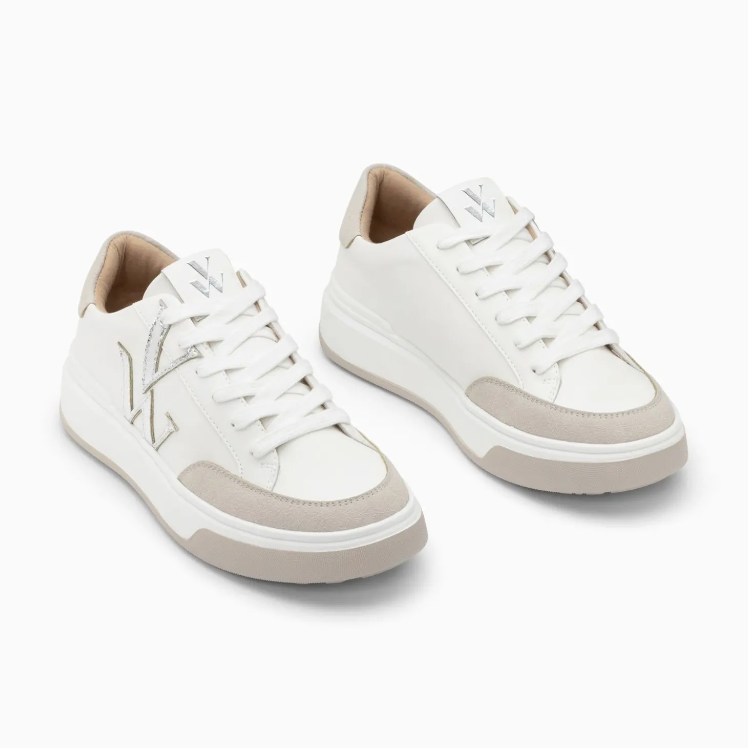 Baskets Monogramme Candice Blanc Et Gris