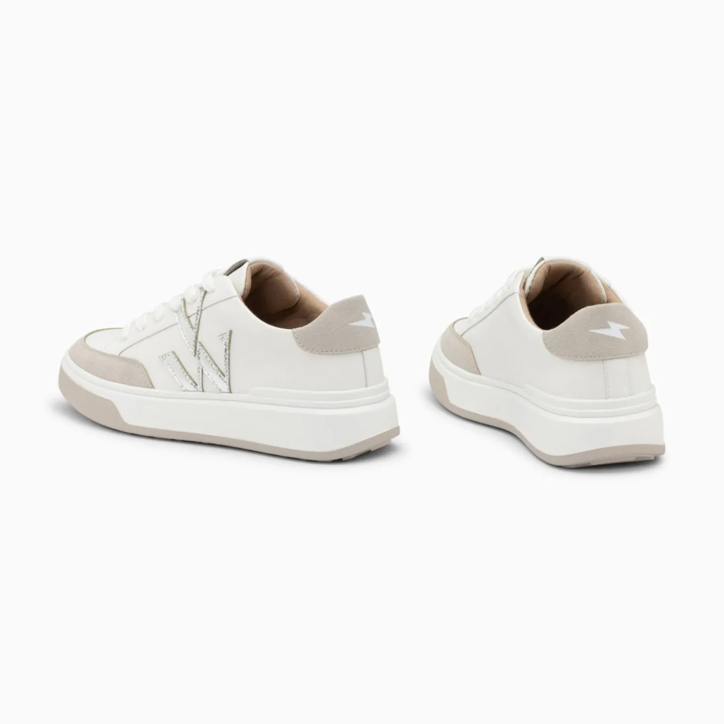 Baskets Monogramme Candice Blanc Et Gris