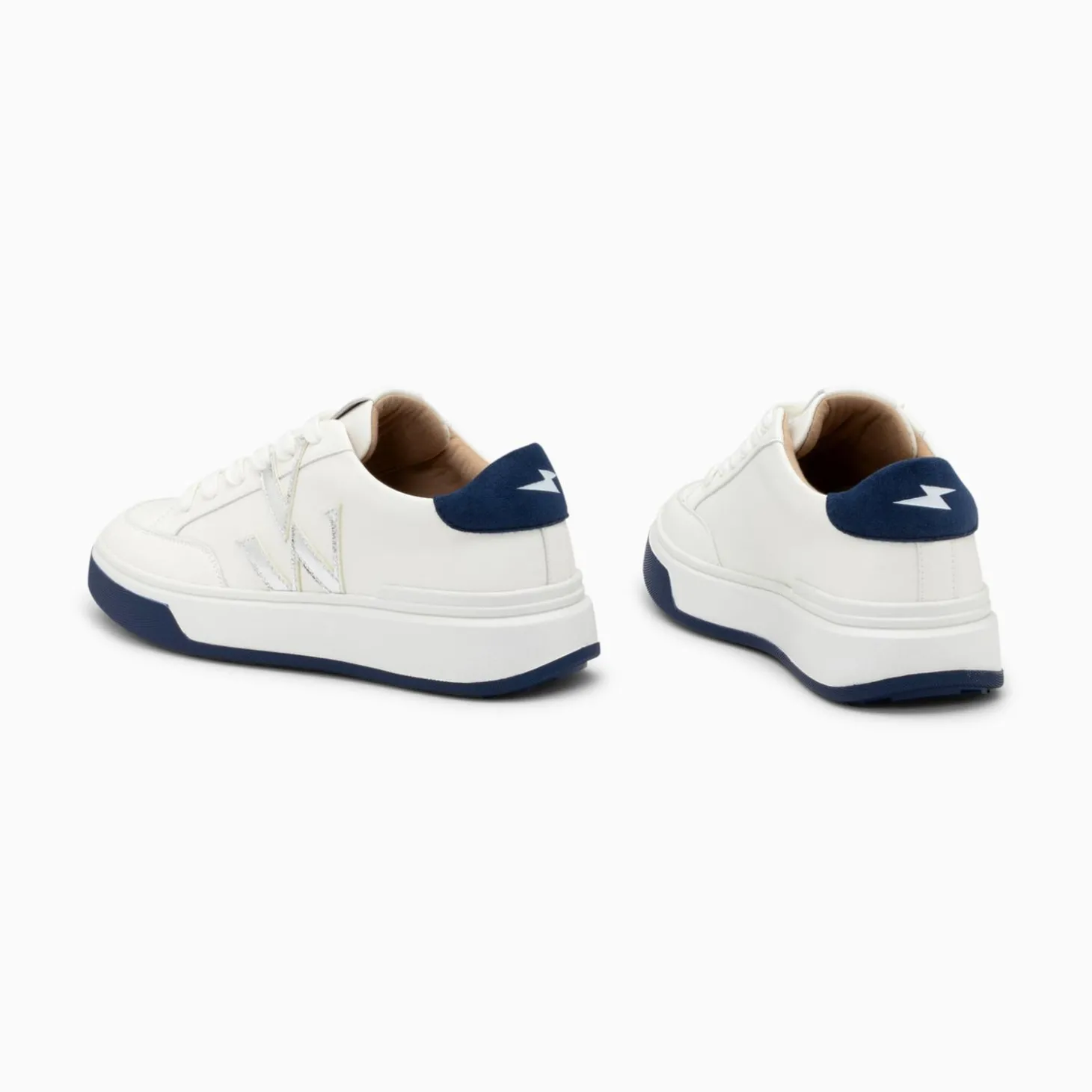 Baskets Monogramme Candice Blanc Et Bleu