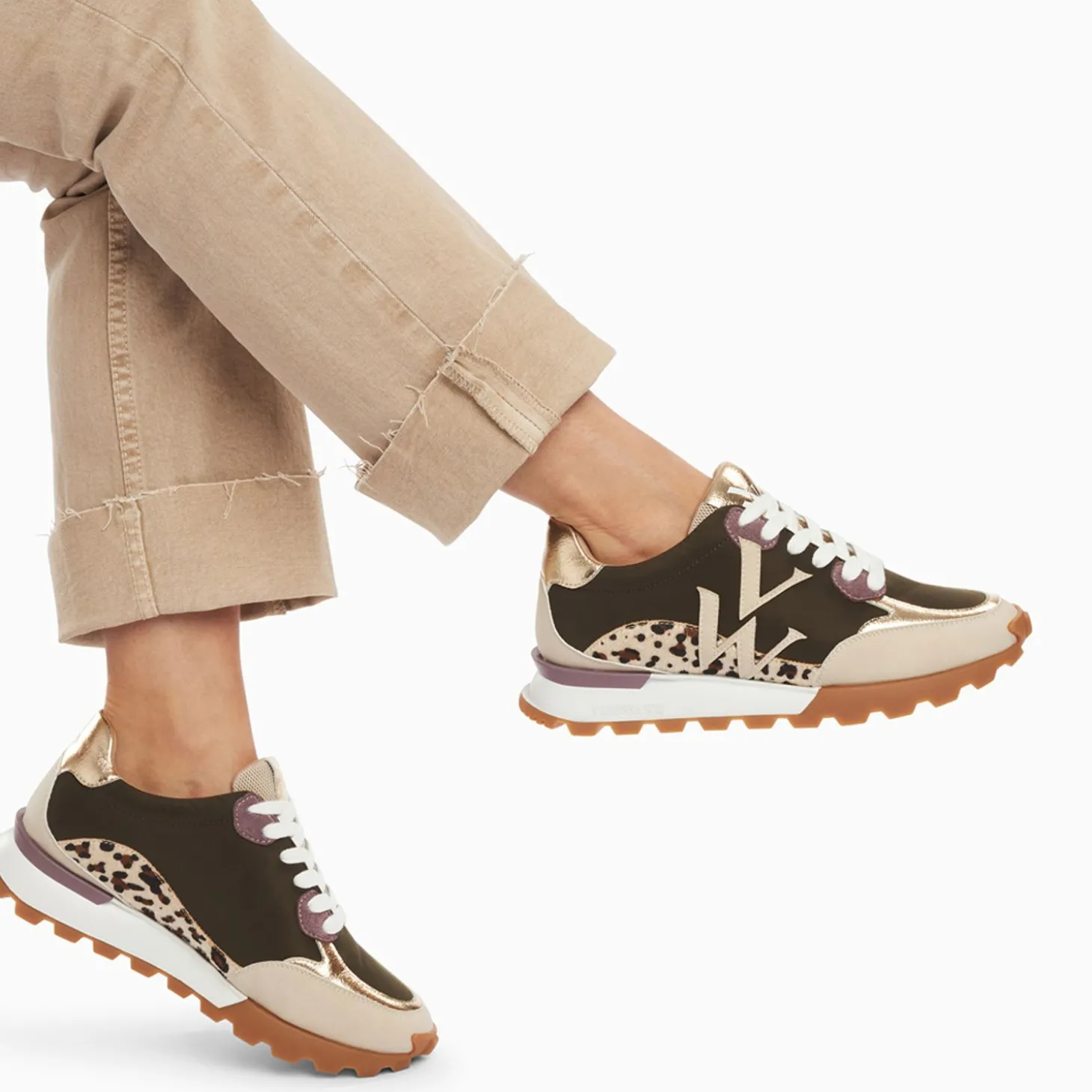 Baskets Monogramme Caterina Kaki A Semelle Running
