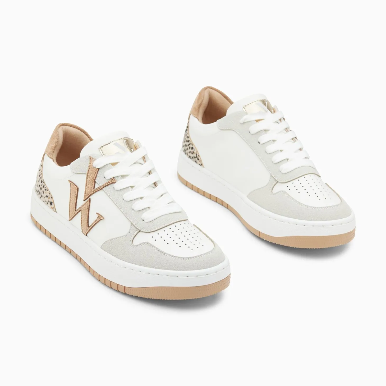 Baskets Monogramme Esmee Blanc Et Beige