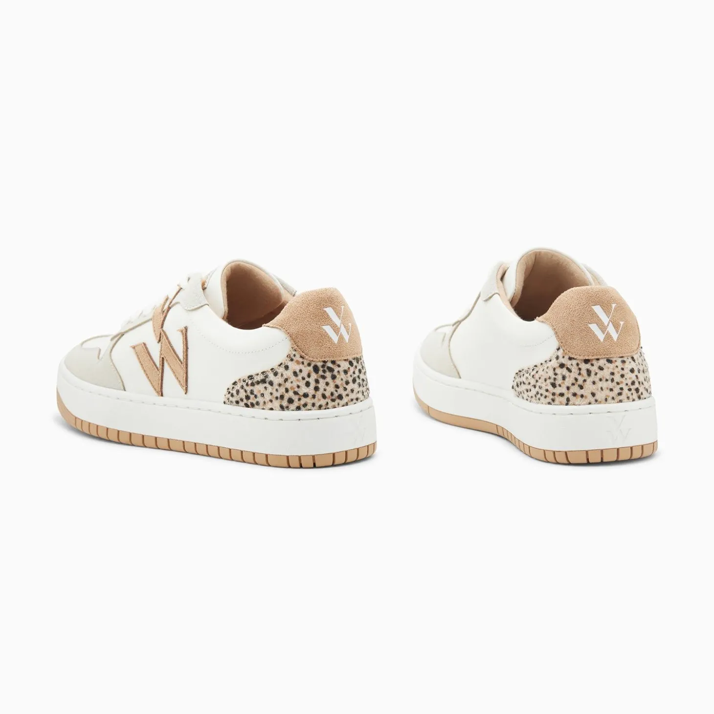 Baskets Monogramme Esmee Blanc Et Beige