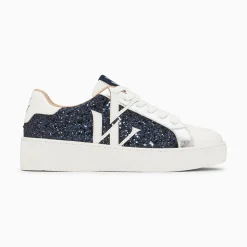 Baskets Monogramme Estelle A Paillettes Bleues
