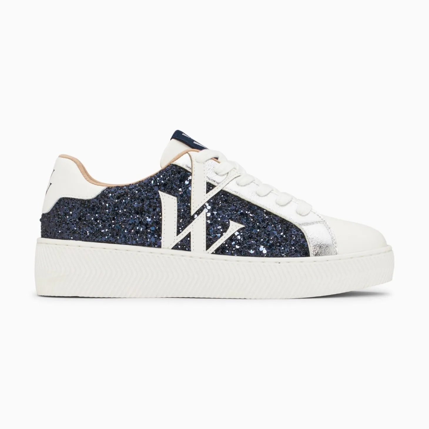 Baskets Monogramme Estelle A Paillettes Bleues