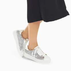 Baskets Monogramme Estelle A Paillettes Argent