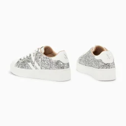 Baskets Monogramme Estelle A Paillettes Argent