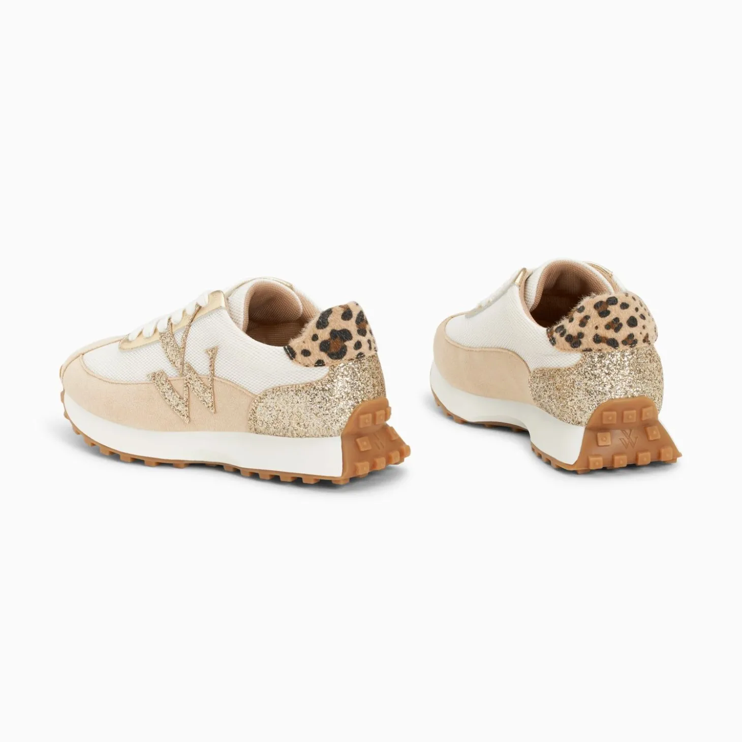 Baskets Monogramme Faustine Ivoire Et Beige A Semelle Running