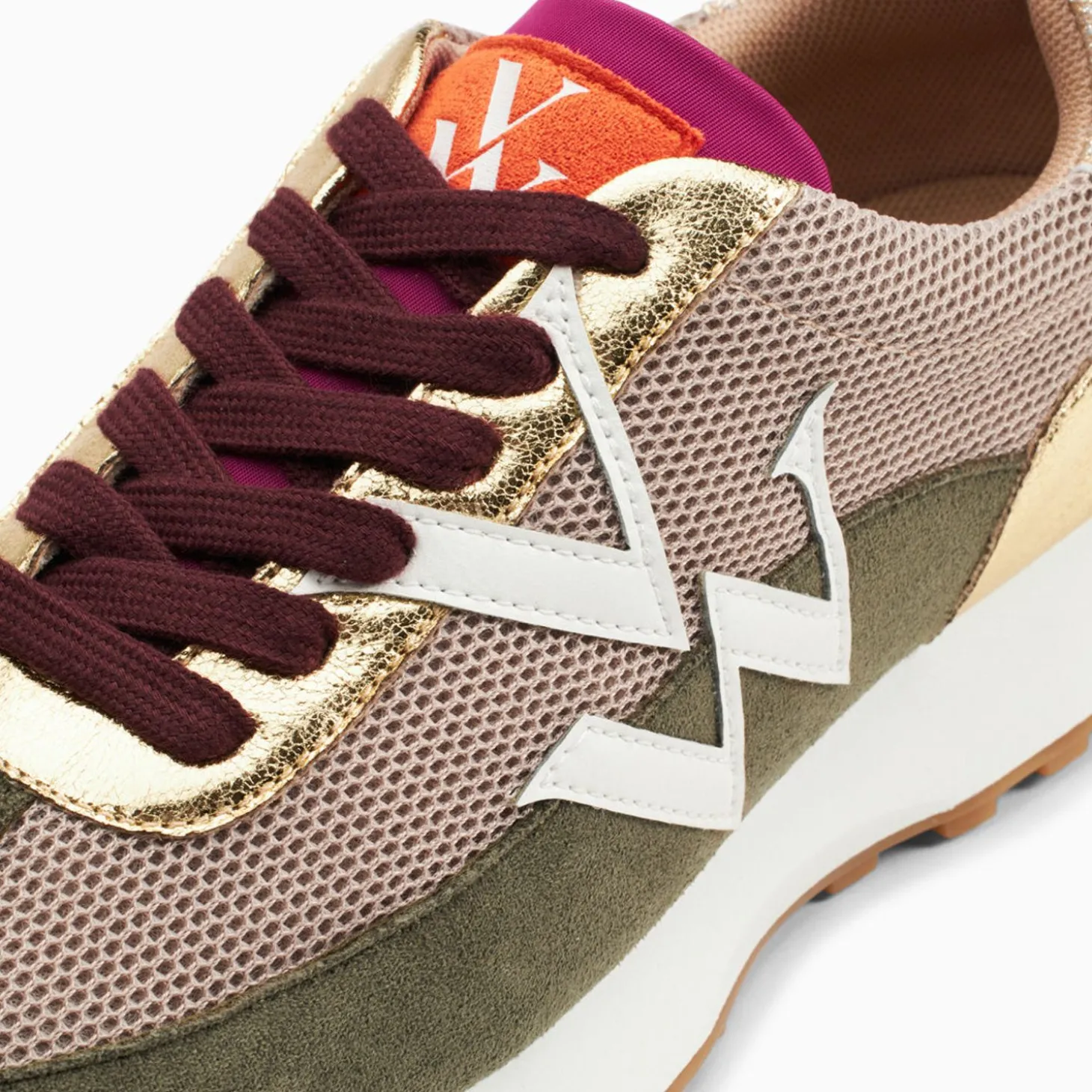 Baskets Monogramme Faustine Beige Et Kaki A Semelle Running