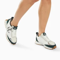 Baskets Monogramme Grace Blanc Et Vert A Semelle Running