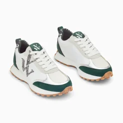 Baskets Monogramme Grace Blanc Et Vert A Semelle Running