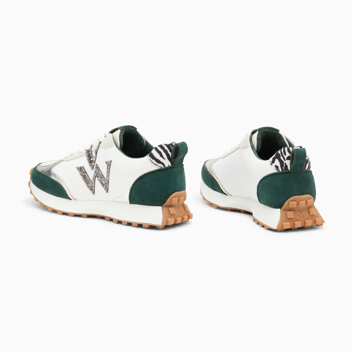 Baskets Monogramme Grace Blanc Et Vert A Semelle Running