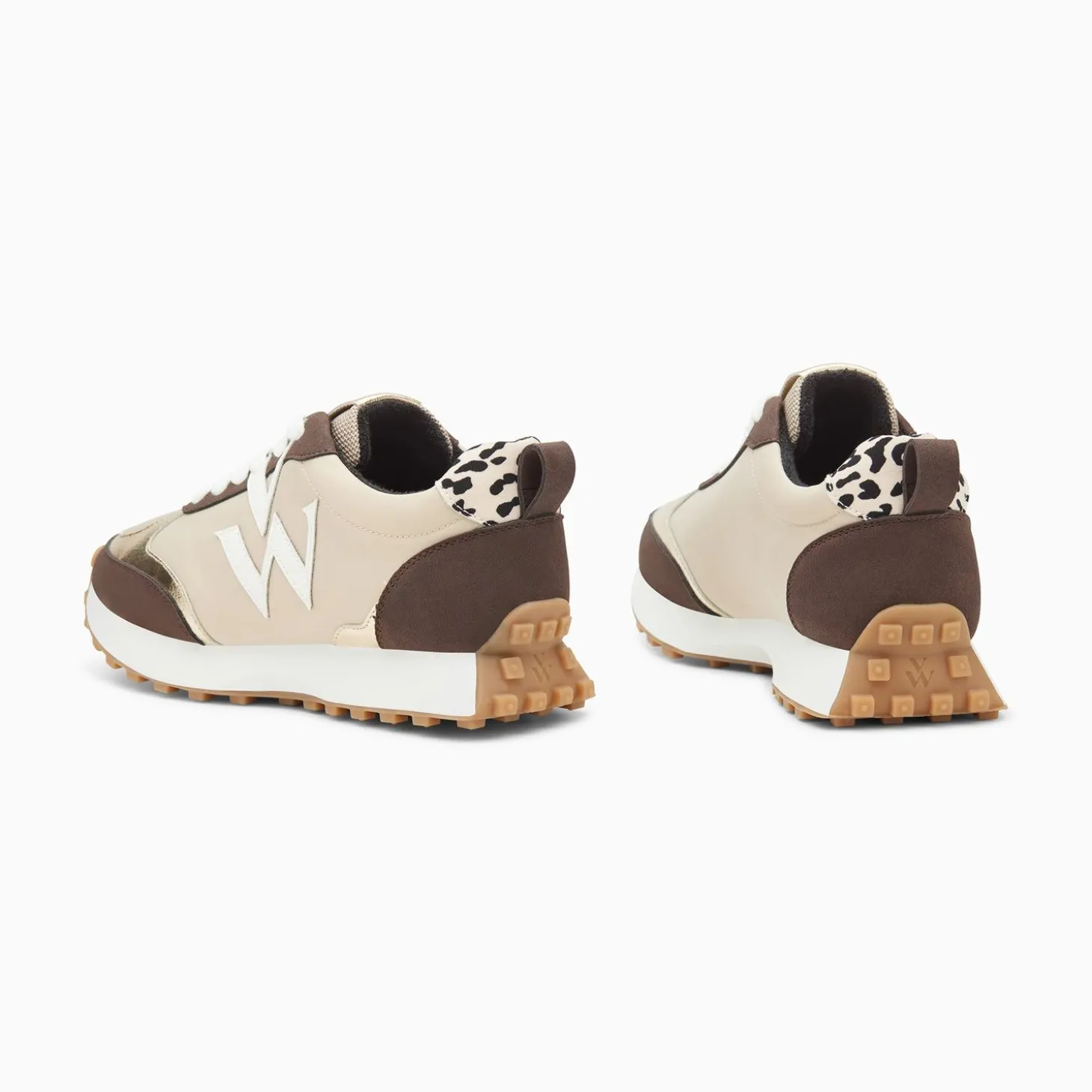 Baskets Monogramme Grace Beige Et Marron A Semelle Running