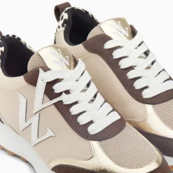 Baskets Monogramme Grace Beige Et Marron A Semelle Running