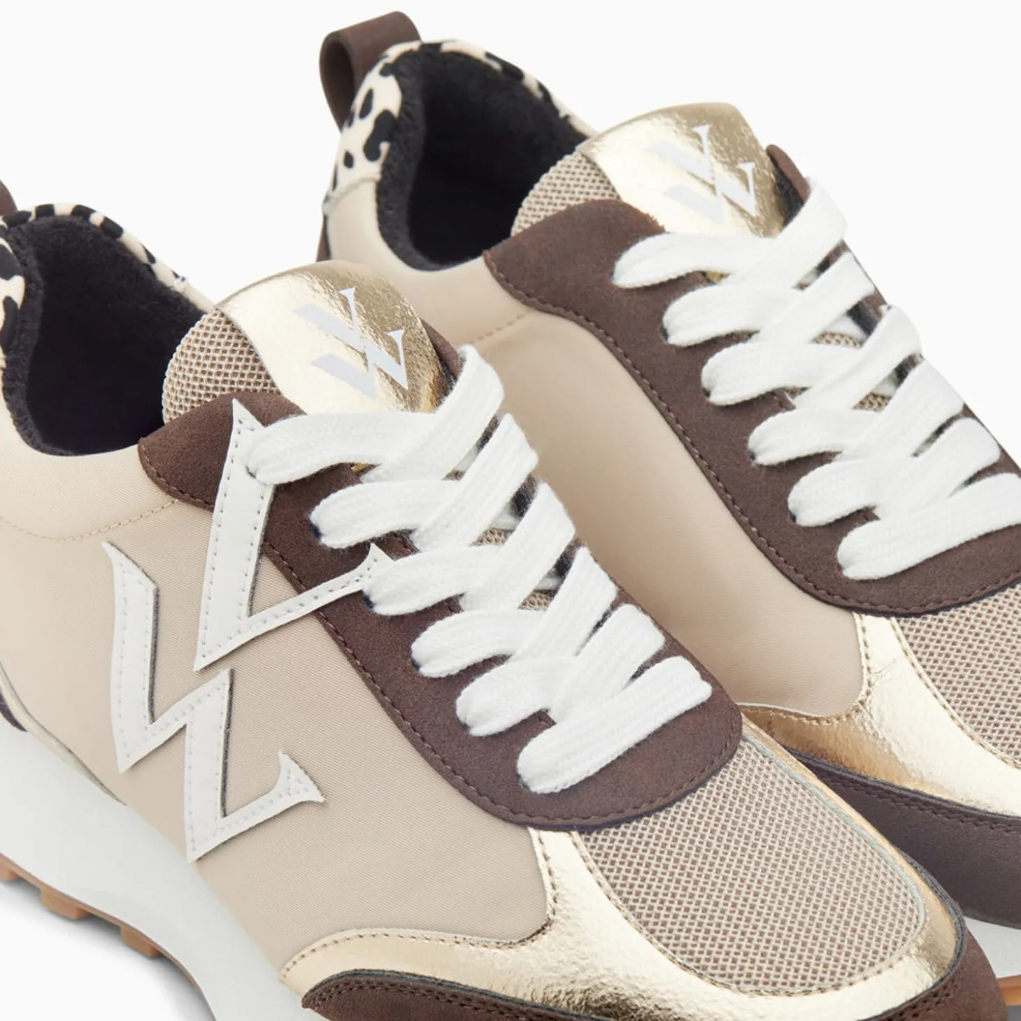 Baskets Monogramme Grace Beige Et Marron A Semelle Running