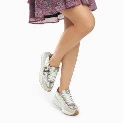 Baskets Monogramme Ines Kaki Et Argent A Semelle Oversize