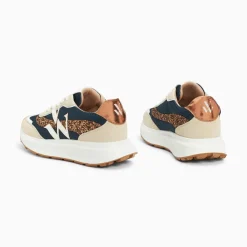 Baskets Monogramme Ines Marine Et Bronze A Semelle Oversize
