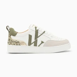 Baskets Monogramme Joyce Blanc Et Kaki