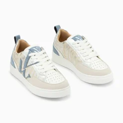 Baskets Monogramme Joyce Argent Zebre Et Bleu-Gris