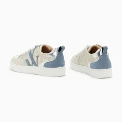 Baskets Monogramme Joyce Argent Zebre Et Bleu-Gris