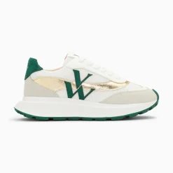 Baskets Monogramme Lana Vert Et Or A Semelle Oversize