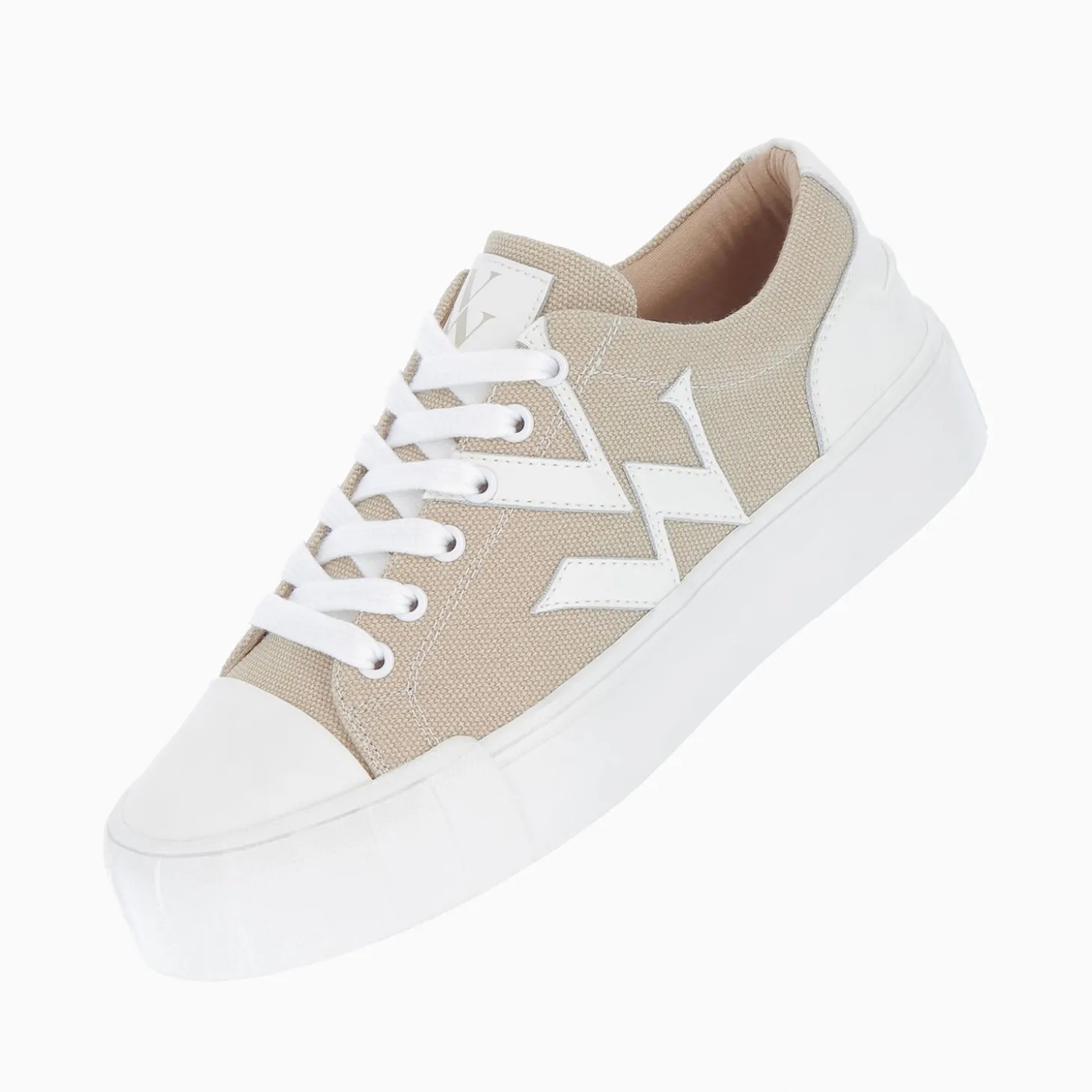 Baskets Monogramme Lexie En Tweed Beige