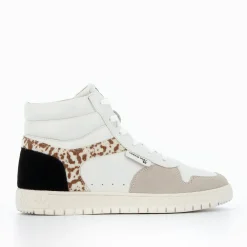 Baskets Montantes Kassidy Blanches A Detail Vache