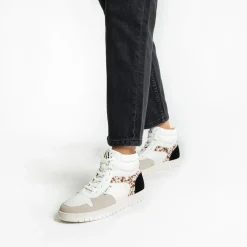 Baskets Montantes Kassidy Blanches A Detail Vache