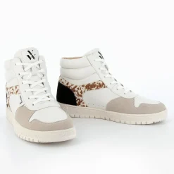 Baskets Montantes Kassidy Blanches A Detail Vache