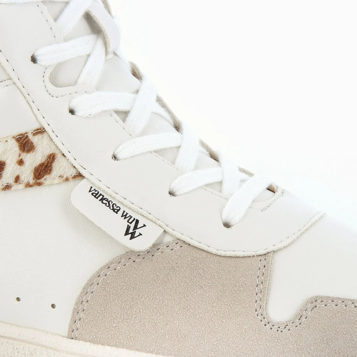 Baskets Montantes Kassidy Blanches A Detail Vache