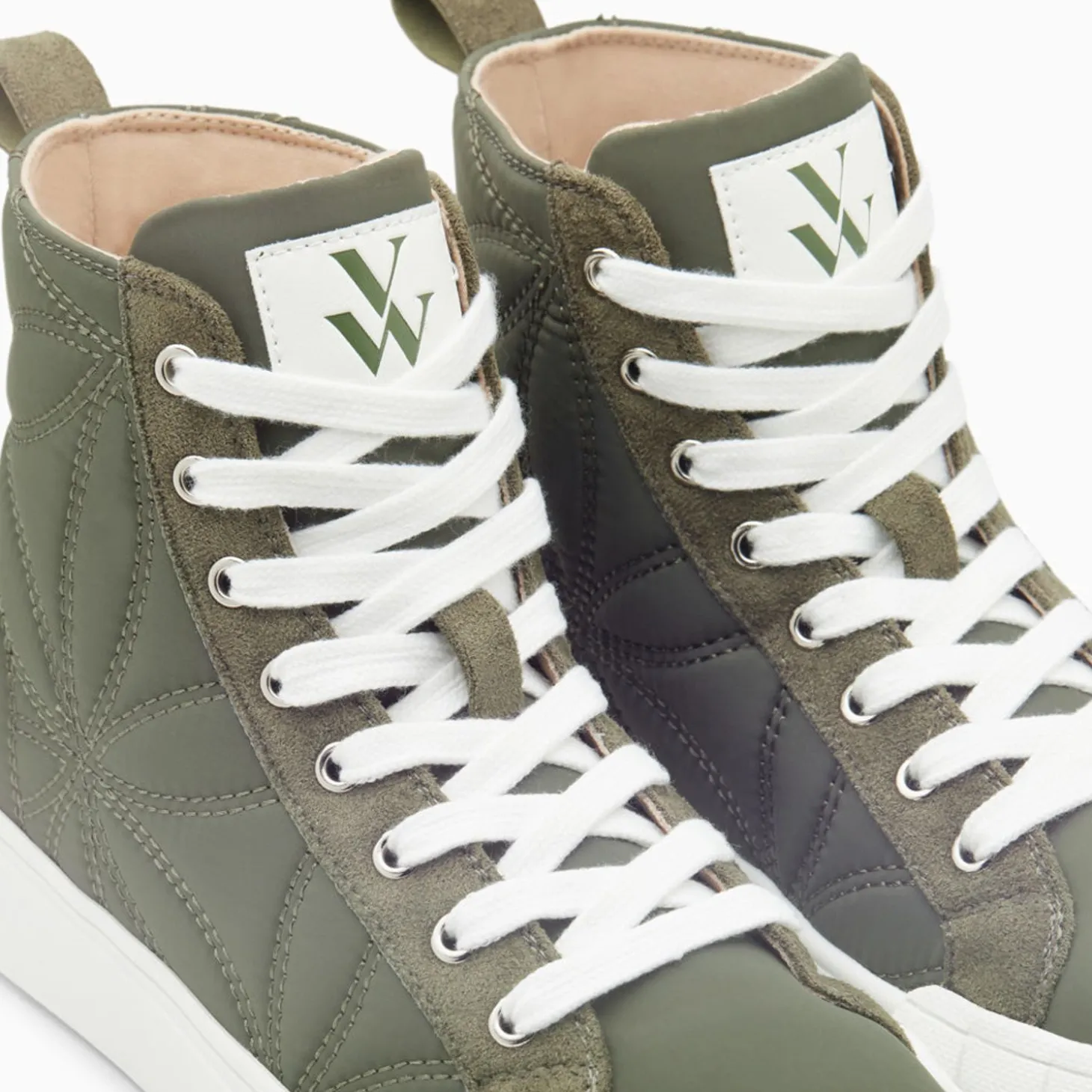 Baskets Montantes Nalya Kaki Matelassees