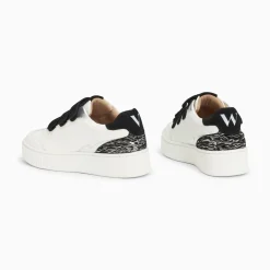 Baskets Nahia Blanc Et Argent A Scratchs Noirs