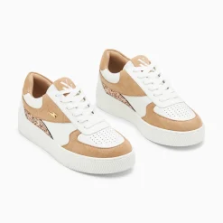 Baskets Nassita Beige Et Rose Gold A Lacets