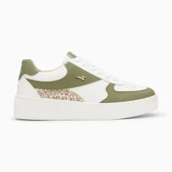 Baskets Nassita Kaki Et Or A Lacets