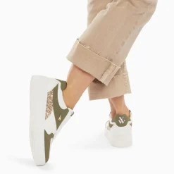 Baskets Nassita Kaki Et Or A Lacets