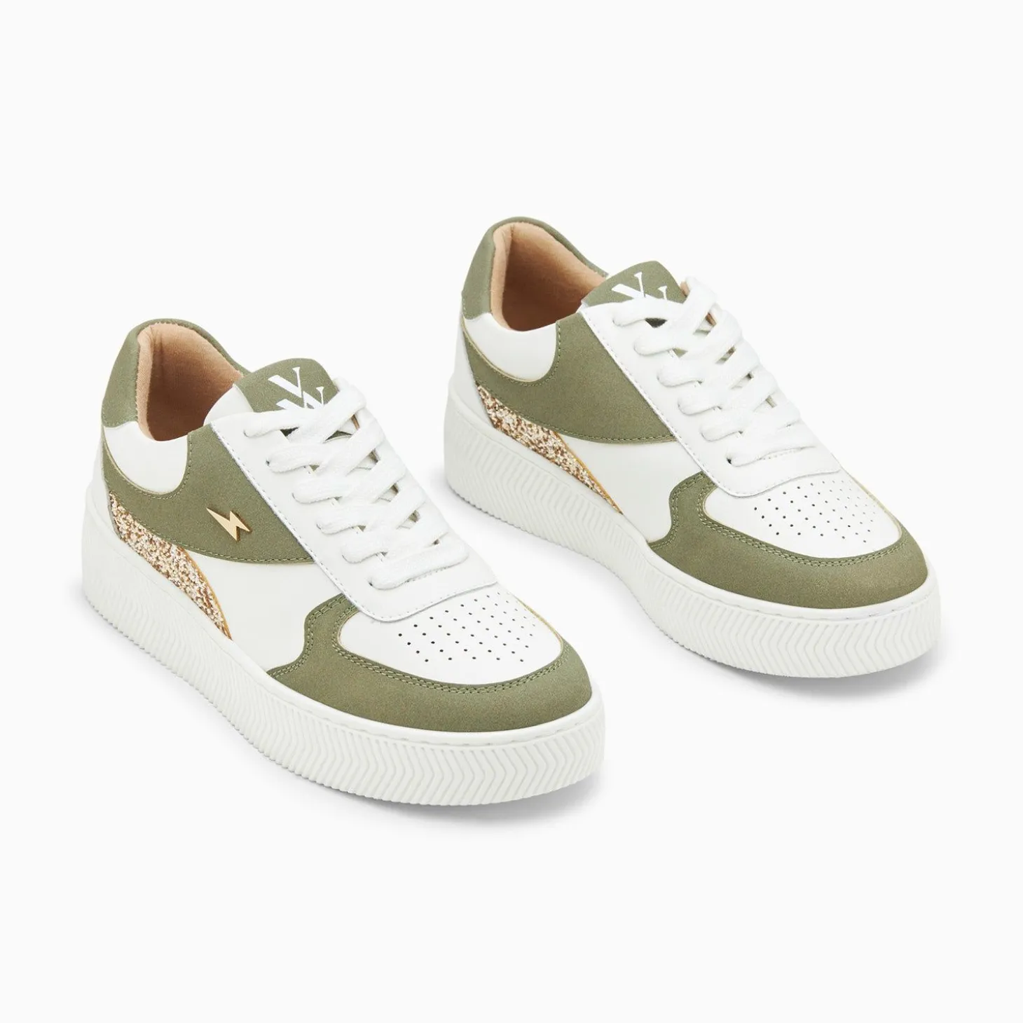 Baskets Nassita Kaki Et Or A Lacets
