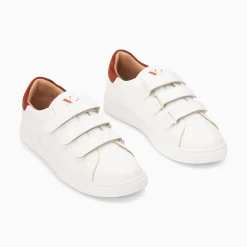 Baskets Nour Blanc Et Marron A Scratchs