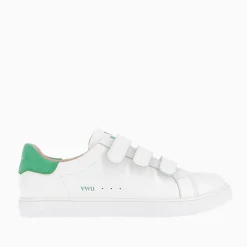 Baskets Nour Blanc Et Vert A Scratchs