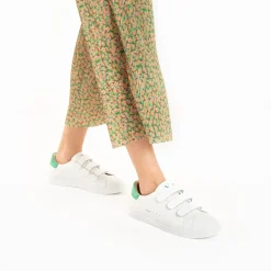 Baskets Nour Blanc Et Vert A Scratchs
