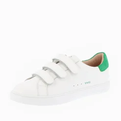Baskets Nour Blanc Et Vert A Scratchs