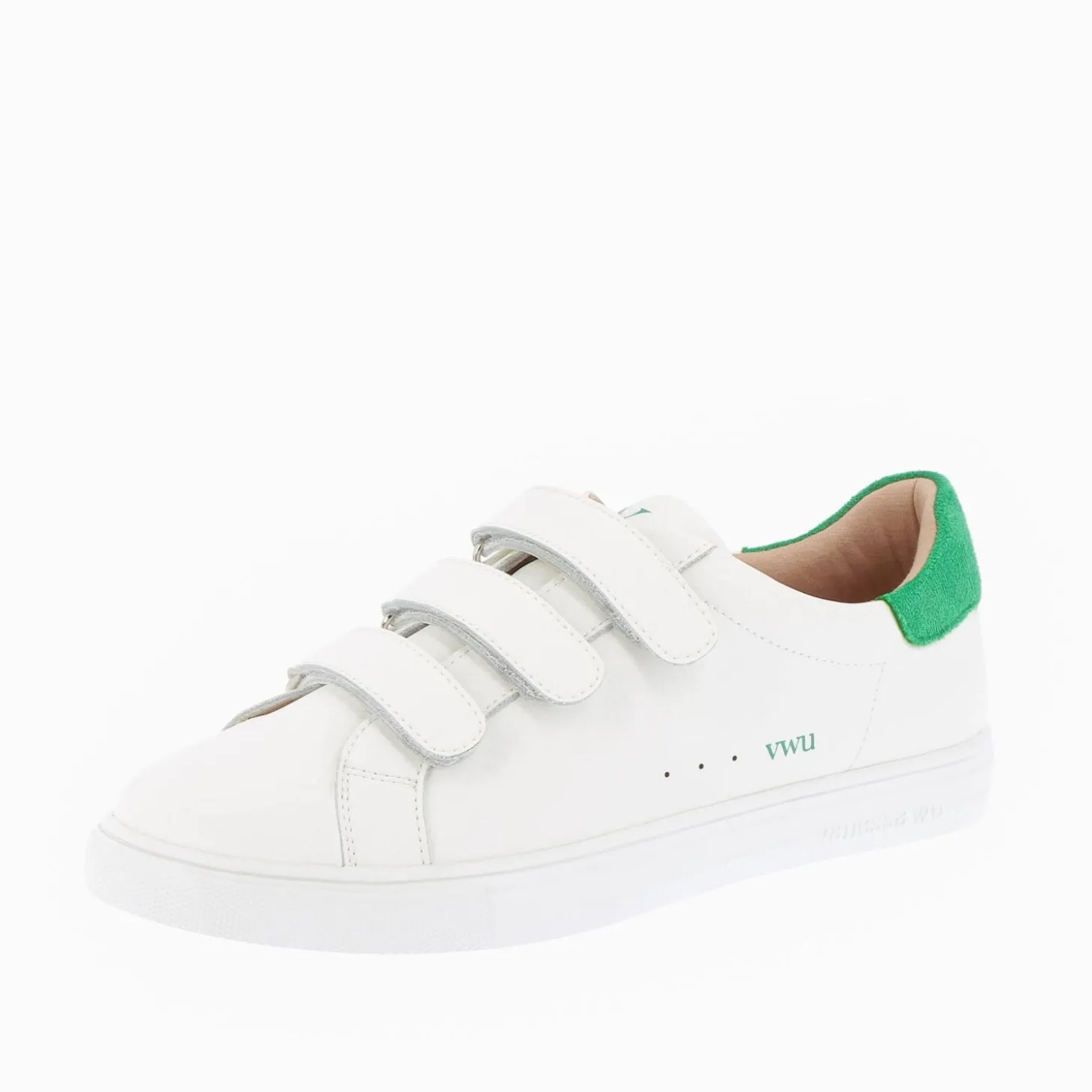 Baskets Nour Blanc Et Vert A Scratchs