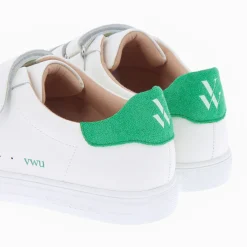 Baskets Nour Blanc Et Vert A Scratchs