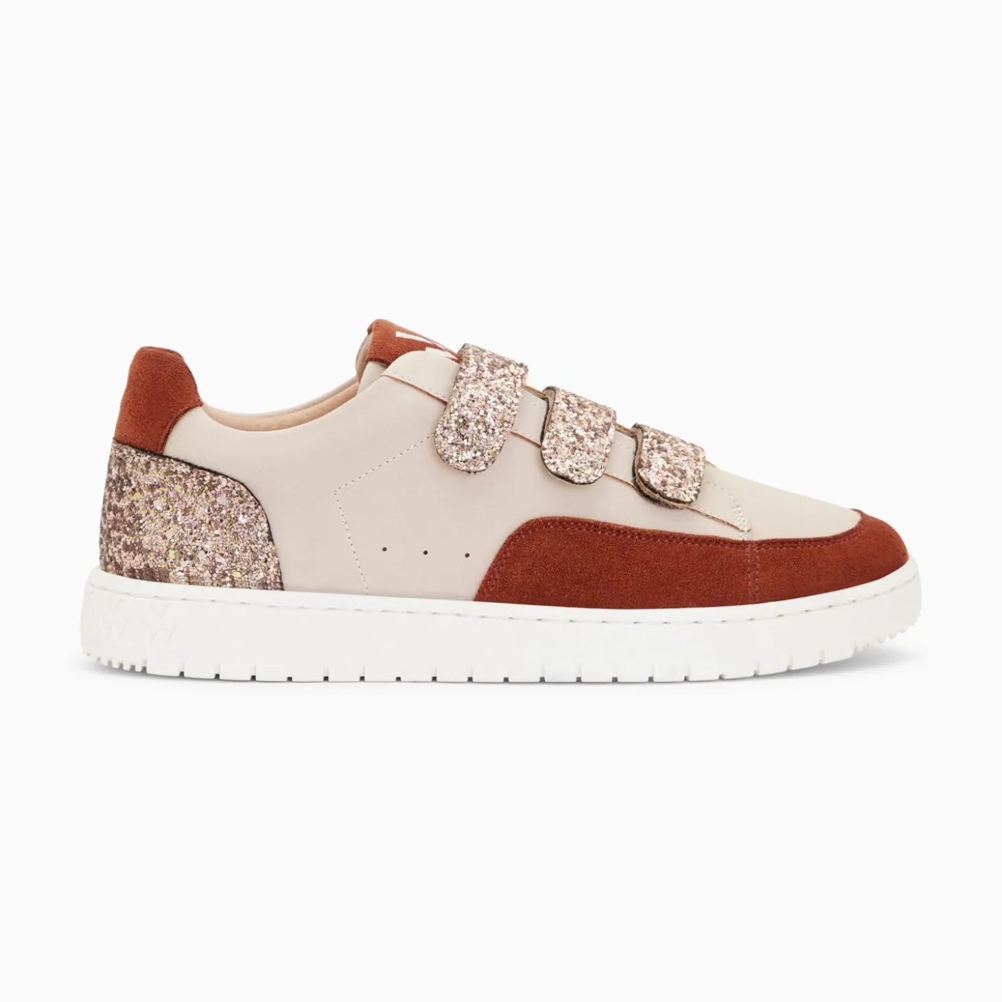 Baskets Paloma Nude Et Marron A Scratchs Glitter