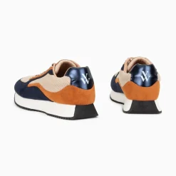 Baskets Pekka Bleu Nuit Et Beige A Semelle Running