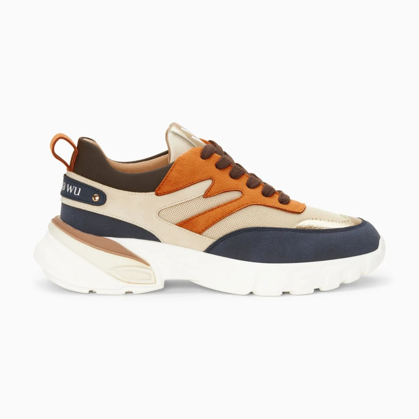Baskets Ruth Bleu, Beige Et Orange A Semelle Oversize