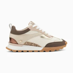 Baskets Samantha Beige Et Marron A Semelle Running