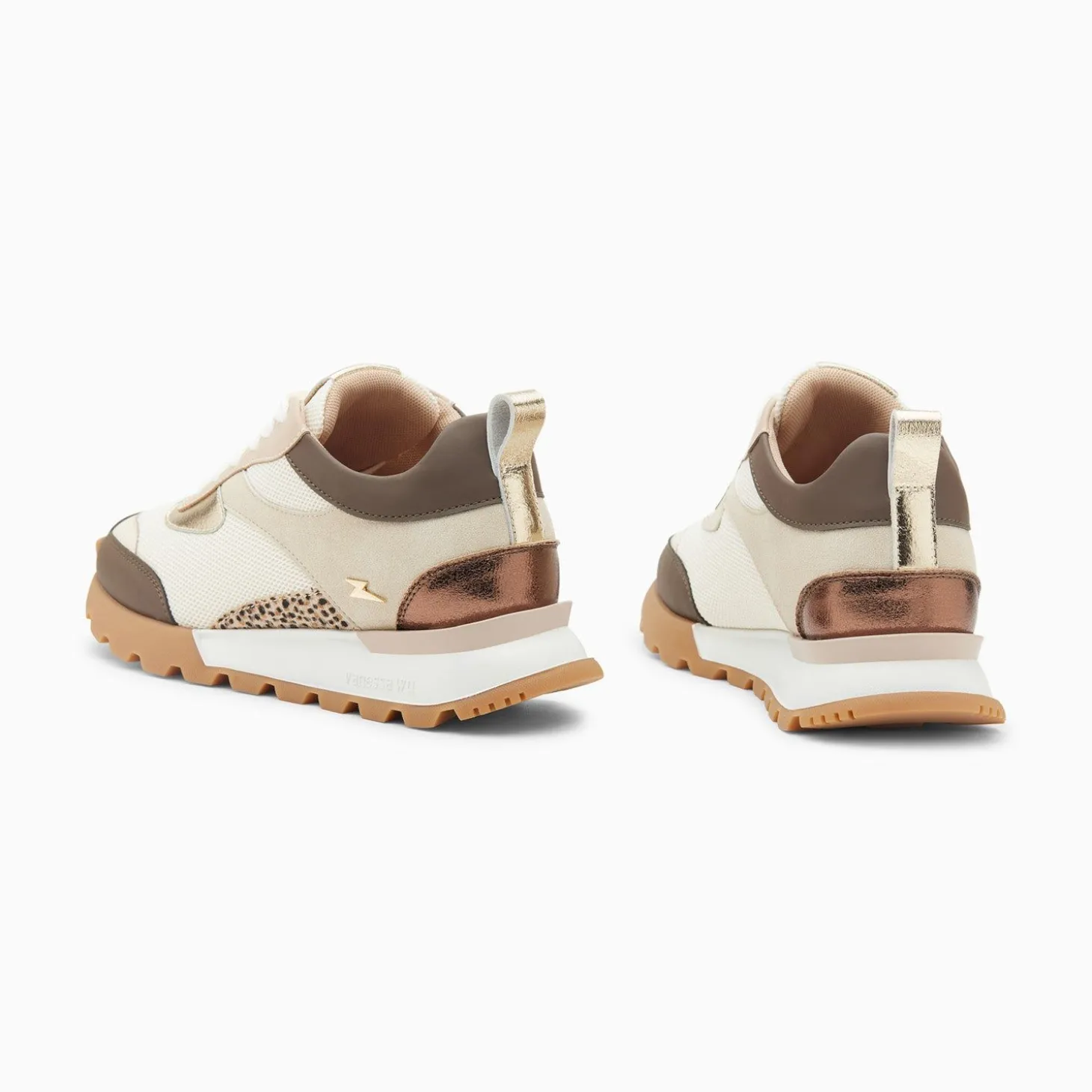Baskets Samantha Beige Et Marron A Semelle Running