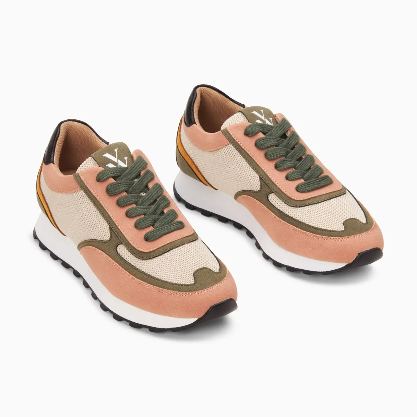 Baskets Selah Rose Et Kaki A Semelle Running